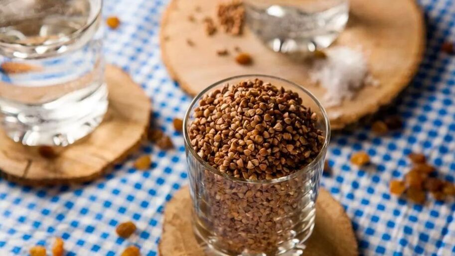 The buckwheat in a glass