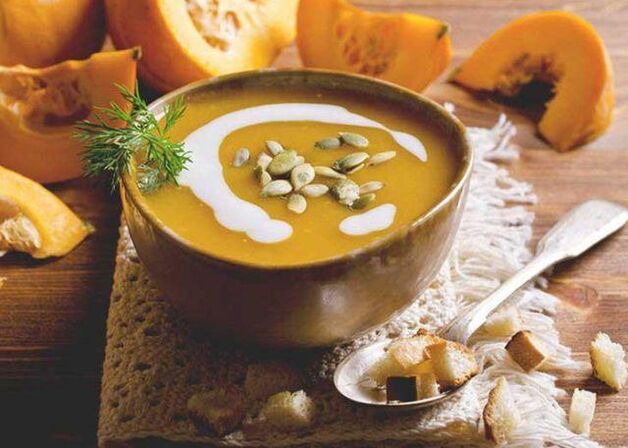 During acute gastritis, creamy soups should be eaten. 
